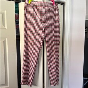 Wool Hampshire Cut Talbots Red and Navy Lined Checkered Women's Pants
